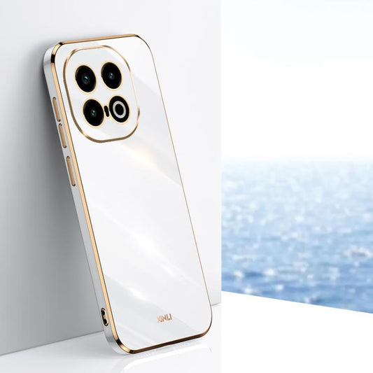 For vivo iQOO 13 XINLI Straight 6D Plating Gold Edge TPU Phone Case(White) - free shipping - PMC Jewellery - Order now!