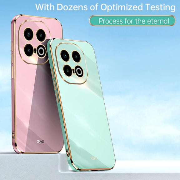 For vivo iQOO 13 XINLI Straight 6D Plating Gold Edge TPU Phone Case(White)