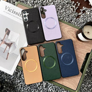 For Samsung Galaxy S25 5G CD Magsafe Magnetic Litchi Texture Phone Case(Purple)