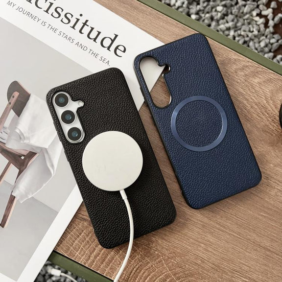 For Samsung Galaxy S25+ 5G CD Magsafe Magnetic Litchi Texture Phone Case(Black)