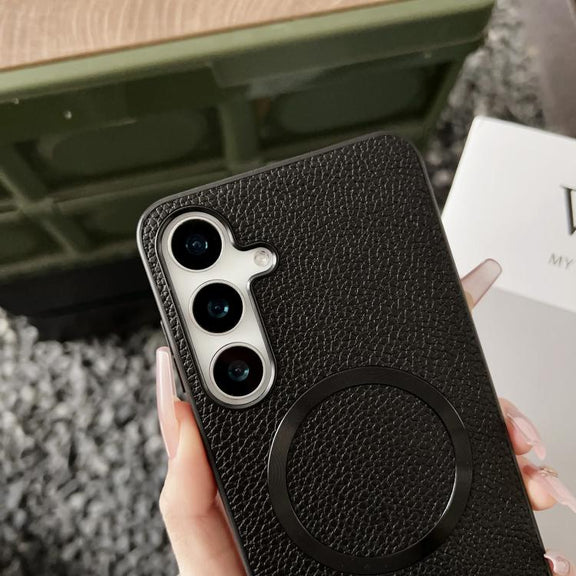 For Samsung Galaxy S25+ 5G CD Magsafe Magnetic Litchi Texture Phone Case(Green)