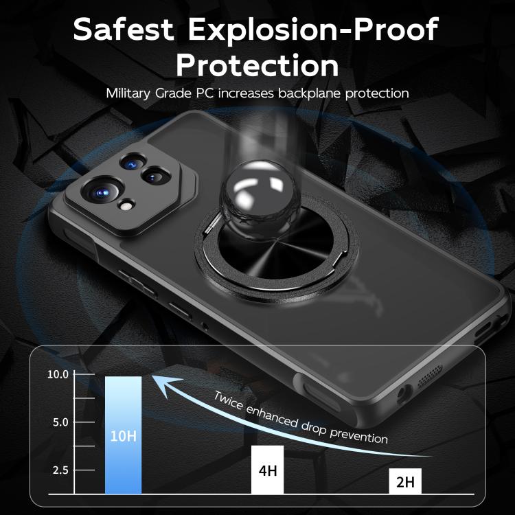 For Asus ROG Phone 8 Rotating Ring Holder TPU Hybrid PC Phone Case(Matte Black) - ASUS Cases by PMC TechLife | Online Shopping South Africa | PMC TechLife | Buy Now Pay Later Mobicred