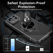 For Asus ROG Phone 8 Pro Rotating Ring Holder TPU Hybrid PC Phone Case(Matte Black)