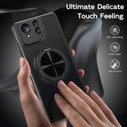 For Asus ROG Phone 8 Pro Rotating Ring Holder TPU Hybrid PC Phone Case(Matte Black)