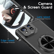 For Asus ROG Phone 8 Pro Rotating Ring Holder TPU Hybrid PC Phone Case(Matte Black)