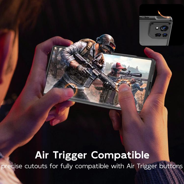 For Asus ROG Phone 8 Pro Rotating Ring Holder TPU Hybrid PC Phone Case(Matte Black)