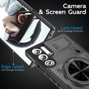 For ZTE nubia Red Magic 9 Pro Rotating Ring Holder TPU Hybrid PC Phone Case(Matte Black)