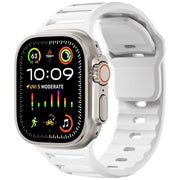 For Apple Watch 46mm / 49mm / 45mm / 44mm Single Nail Dual-Color Multi-hole Silicone Watch Band(White)