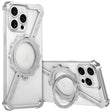 For iPhone 13 Pro Max Z-shaped Frameless Metal 360 Holder MagSafe Phone Case(Space Silver) - iPhone 13 Pro Max Cases by PMc TechLife | Online Shopping South Africa | PMc TechLife | Buy Now Pay Later Mobicred