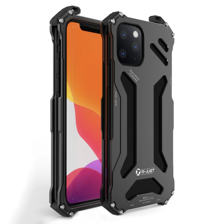 For iPhone 12 / 12 Pro R-JUST Shockproof Armor Metal Protective Case(Black) - free shipping - PMC TechLife - Order now!