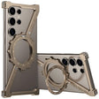 For Samsung Galaxy S22 Ultra 5G Z-shaped Frameless Metal 360 Holder MagSafe Phone Case(Desert Gold) - Galaxy S22 Ultra 5G Cases by PMc TechLife | Online Shopping South Africa | PMc TechLife | Buy Now Pay Later Mobicred