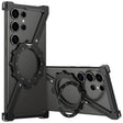 For Samsung Galaxy S25 Ultra 5G Z-shaped Frameless Metal 360 Holder MagSafe Phone Case(Black) - free shipping - PMc TechLife - Order now!