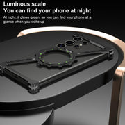 For Samsung Galaxy S24 Ultra 5G Z-shaped Frameless Metal 360 Holder MagSafe Phone Case(Black)