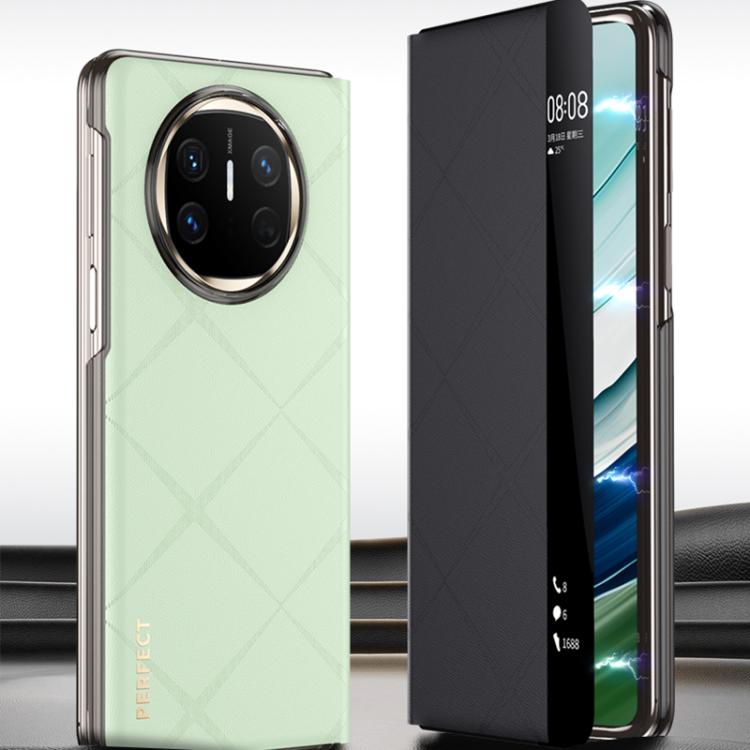 For Huawei Mate X6 Plain Leather Embossed MagSafe Magnetic Phone Leather Case(Green) - Huawei Cases by PMC TechLife | Online Shopping South Africa | PMC TechLife | Buy Now Pay Later Mobicred