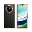 For Huawei Mate X6 Electroplated Litchi Pattern Phone Leather Case with Glass Lens(Black) - Huawei Cases by PMC TechLife | Online Shopping South Africa | PMC TechLife | Buy Now Pay Later Mobicred