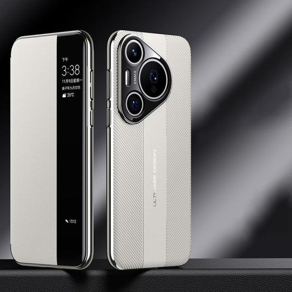 For Huawei Pura 70 Smart View Window Imitation Ultimate Design Phone Case(White)
