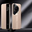 For Huawei Pura 70 Ultra Smart View Window Imitation Ultimate Design Phone Case(Gold) - Huawei Cases by PMC TechLife | Online Shopping South Africa | PMC TechLife | Buy Now Pay Later Mobicred