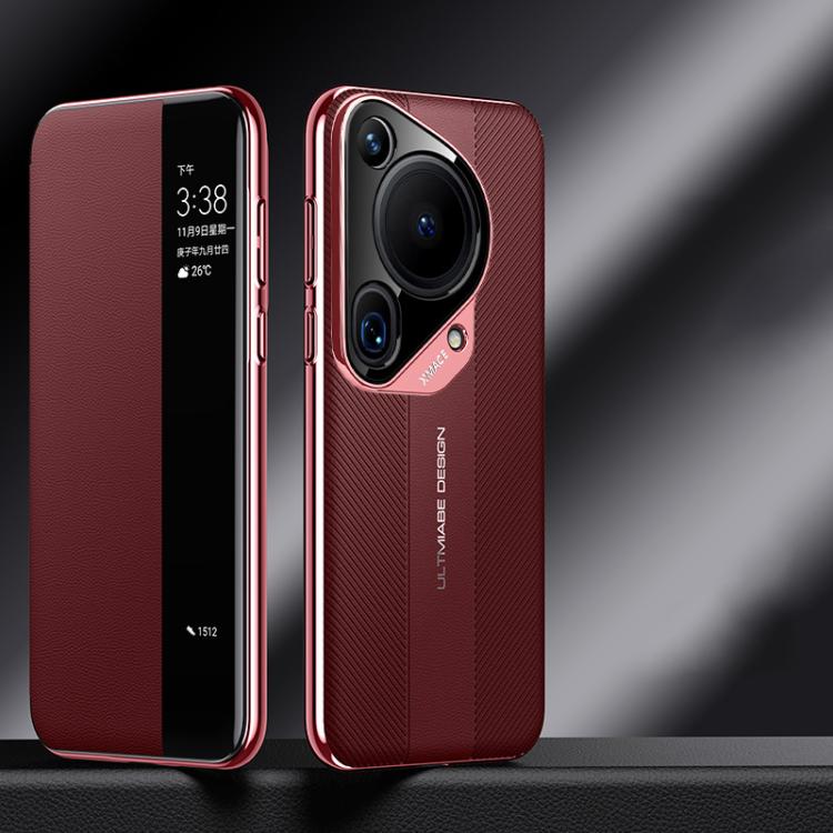 For Huawei Pura 70 Ultra Smart View Window Imitation Ultimate Design Phone Case(Red) - Huawei Cases by PMC TechLife | Online Shopping South Africa | PMC TechLife | Buy Now Pay Later Mobicred