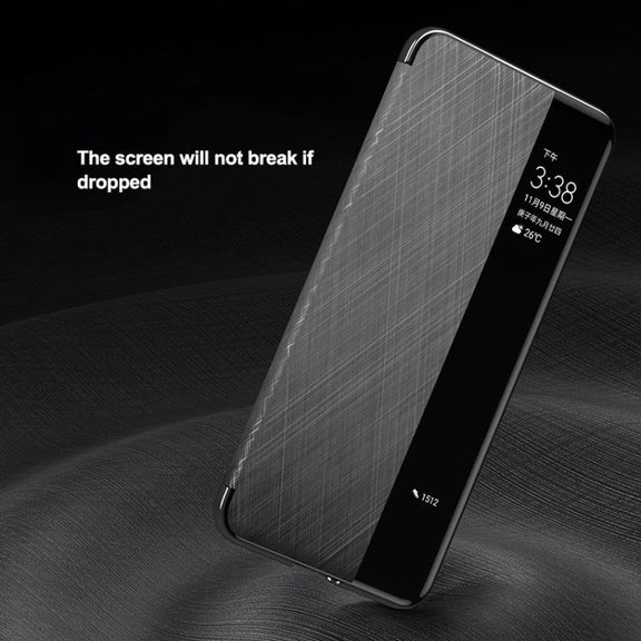 For Huawei Mate 70 Pro / 70 Pro+ Smart View Window Plain Leather Paint PC Phone Case(Black)