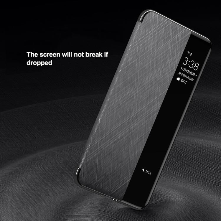 For Huawei Mate 70 Smart View Window Plain Leather Paint PC Phone Case(Grey) - Huawei Cases by PMC TechLife | Online Shopping South Africa | PMC TechLife | Buy Now Pay Later Mobicred