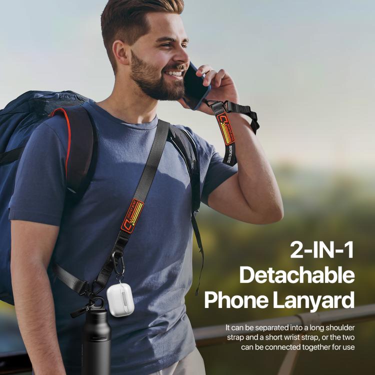 DUX DUCIS Outdoor Series Nylon Adjustable Crossbody Phone Lanyard(Black)