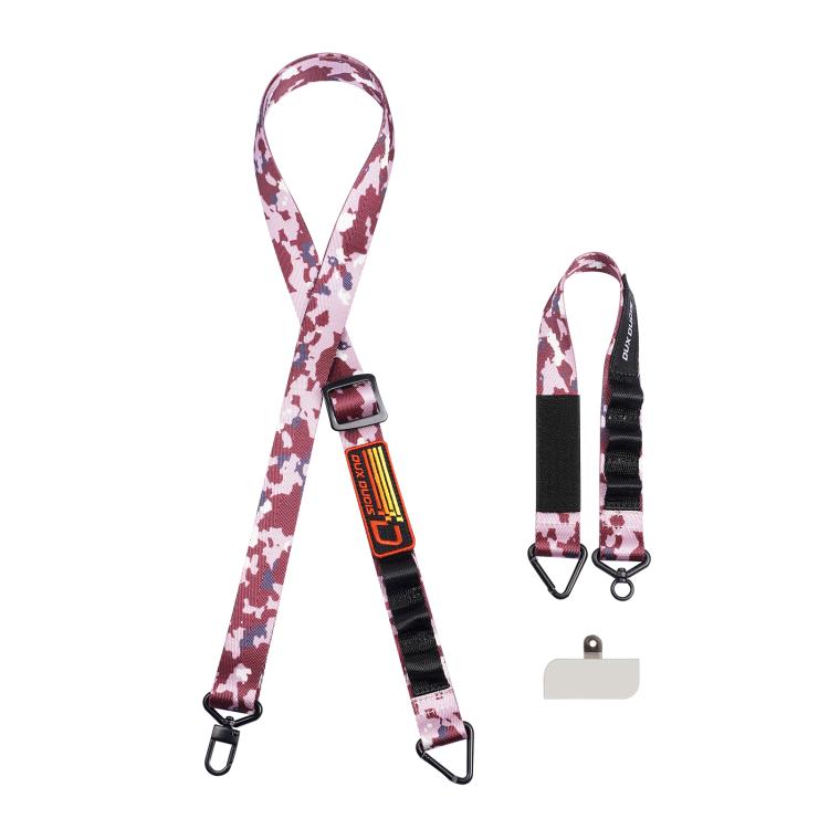 DUX DUCIS Outdoor Series Nylon Adjustable Crossbody Phone Lanyard(Camouflage Pink) - Lanyards & Wrist Straps by DUX DUCIS | Online Shopping South Africa | PMc TechLife | Buy Now Pay Later Mobicred