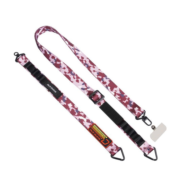 DUX DUCIS Outdoor Series Nylon Adjustable Crossbody Phone Lanyard(Camouflage Pink)