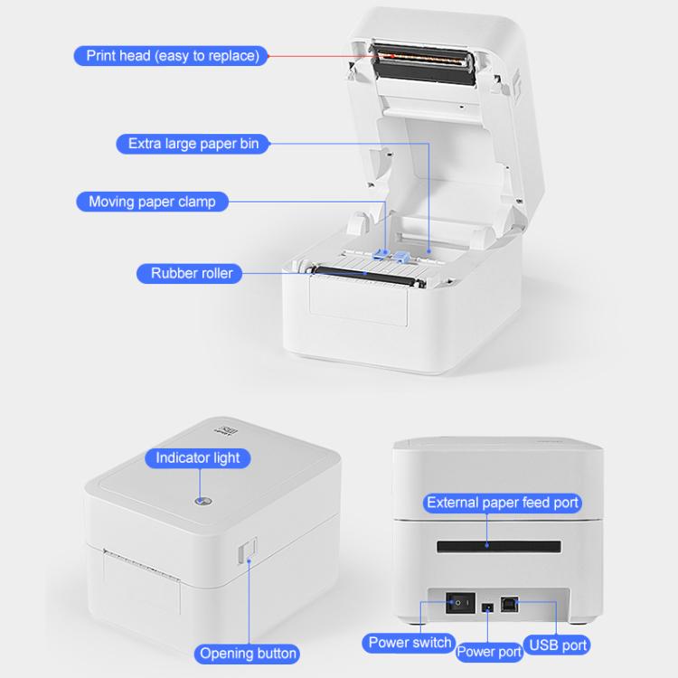 HPRT D35 Computer Version Express Electronic Waybill Printer, Plug:EU Plug(White) - Printer by PMC TechLife | Online Shopping South Africa | PMC TechLife | Buy Now Pay Later Mobicred
