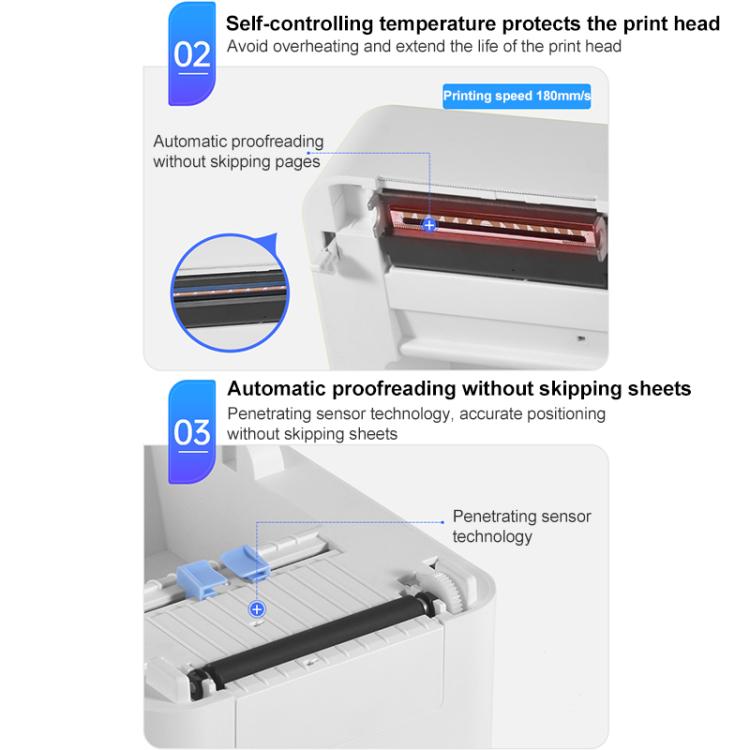 HPRT D35 Bluetooth Version Express Electronic Waybill Printer, Plug:UK Plug(White) - Receipt Printers by PMC TechLife | Online Shopping South Africa | PMC TechLife | Buy Now Pay Later Mobicred