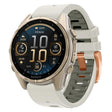 For Garmin Fenix 8 AMOLED 43mm Rose Gold Steel Buckle Quick Release Silicone Watch Band(Sand Gray) - free shipping - PMC TechLife - Order now!