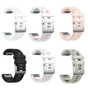 For Garmin Fenix 8 AMOLED 43mm Silver Steel Buckle Quick Release Silicone Watch Band(White Pink)