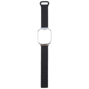 For Redmi Watch 5 / Watch 4 Metal Silver Frame Integrated I-shaped Magnetic Silicone Watch Band(Black)