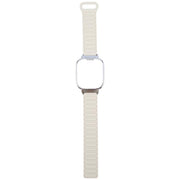 For Redmi Watch 5 / Watch 4 Metal Silver Frame Integrated I-shaped Magnetic Silicone Watch Band(White Blue)
