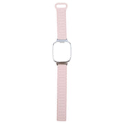 For Redmi Watch 5 / Watch 4 Metal Silver Frame Integrated I-shaped Magnetic Silicone Watch Band(Pink Starlight)