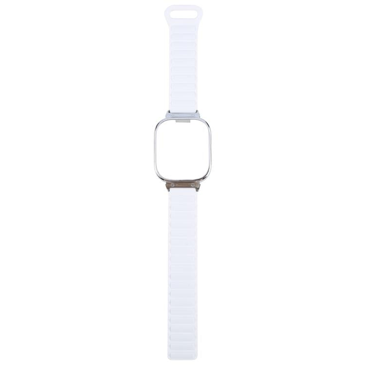 For Redmi Watch 5 / Watch 4 Metal Silver Frame Integrated I-shaped Magnetic Silicone Watch Band(Ceramic White) - free shipping - PMC TechLife - Order now!