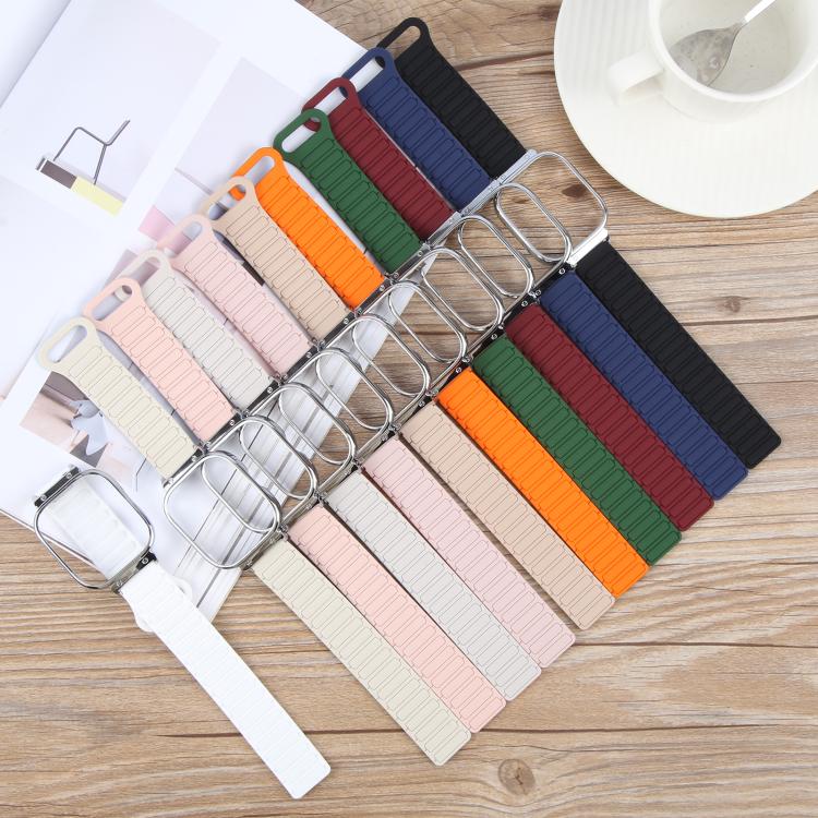 For Redmi Watch 5 / Watch 4 Metal Silver Frame Integrated I-shaped Magnetic Silicone Watch Band(Pink Starlight) - free shipping - PMC TechLife - Order now!