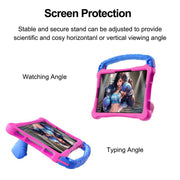 For Huawei MatePad SE 11 2024 Boxing Series Kickstand EVA Shockproof Tablet Case with Shoulder Strap(Rose Red Blue)