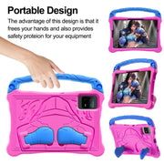 For Huawei MatePad SE 11 2024 Boxing Series Kickstand EVA Shockproof Tablet Case with Shoulder Strap(Rose Red Blue)