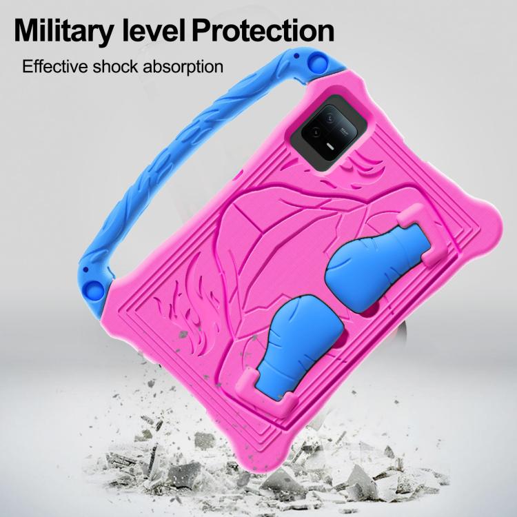 For Huawei MatePad SE 11 2024 Boxing Series Kickstand EVA Shockproof Tablet Case with Shoulder Strap(Rose Red Blue)