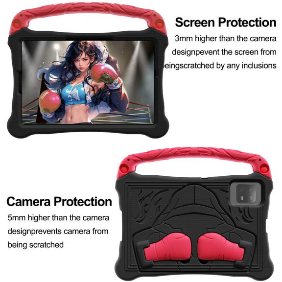 For Honor Pad X8a 11 inch Boxing Series Kickstand EVA Shockproof Tablet Case with Shoulder Strap(Black Red)