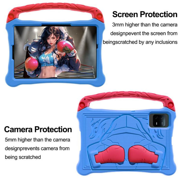For Honor Pad X8a 11 inch Boxing Series Kickstand EVA Shockproof Tablet Case with Shoulder Strap(Blue Red)