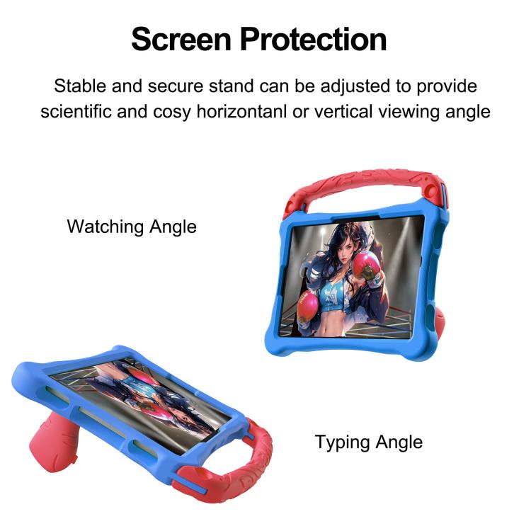 For Honor Pad X8a 11 inch Boxing Series Kickstand EVA Shockproof Tablet Case with Shoulder Strap(Blue Red)