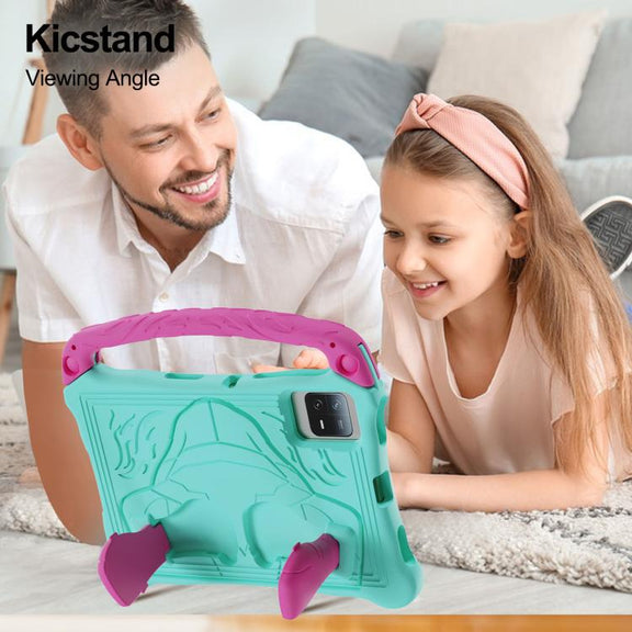 For Honor Tablet V7 11 inch Boxing Series Kickstand EVA Shockproof Tablet Case with Shoulder Strap(Mint Rose Red)