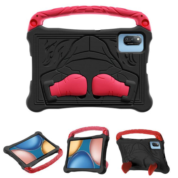 For Honor Tablet V7 11 inch Boxing Series Kickstand EVA Shockproof Tablet Case with Shoulder Strap(Black Red)