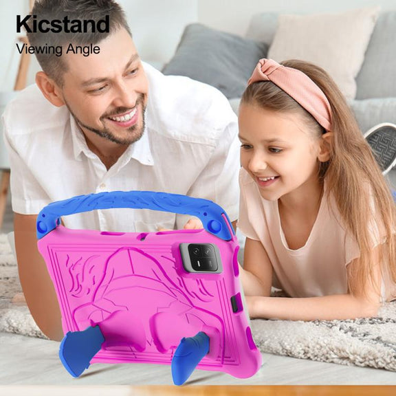 For Honor Tablet V7 11 inch Boxing Series Kickstand EVA Shockproof Tablet Case with Shoulder Strap(Rose Red Blue)