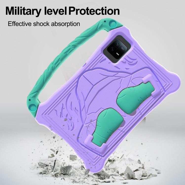 For Honor Tablet V7 11 inch Boxing Series Kickstand EVA Shockproof Tablet Case with Shoulder Strap(Purple Mint)