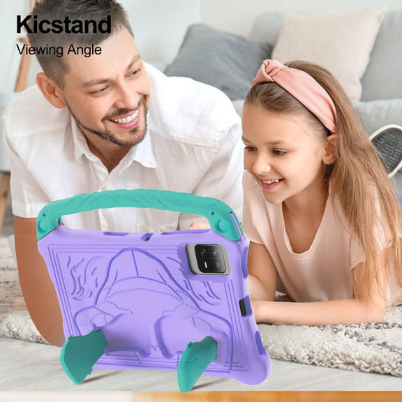 For Honor Tablet V7 11 inch Boxing Series Kickstand EVA Shockproof Tablet Case with Shoulder Strap(Purple Mint)