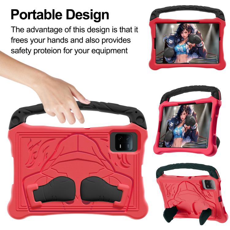 For Lenovo Tab M11/ Xiaoxin Pad 11 2024/2025 Boxing Series Kickstand EVA Shockproof Tablet Case with Shoulder Strap(Red Black)