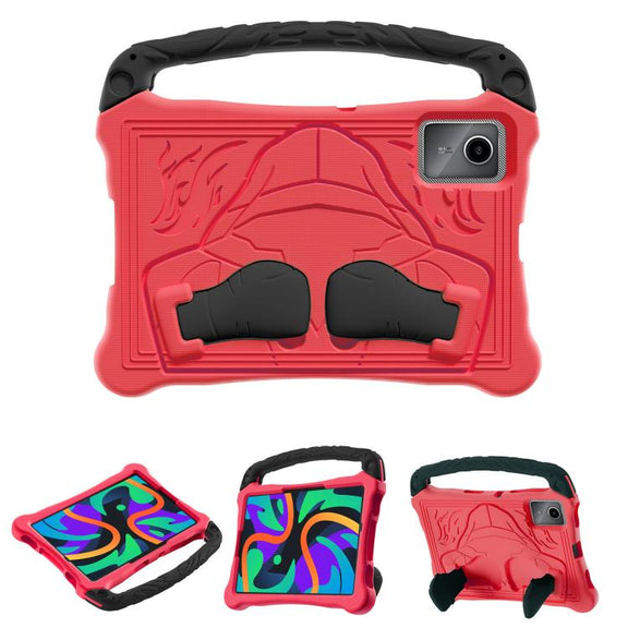 For Lenovo Tab M11/ Xiaoxin Pad 11 2024/2025 Boxing Series Kickstand EVA Shockproof Tablet Case with Shoulder Strap(Red Black)