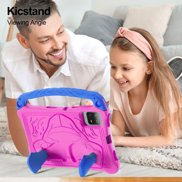 For For Lenovo Tab M11/ Xiaoxin Pad 11 2024 Boxing Series Kickstand EVA Shockproof Tablet Case with Shoulder Strap(Rose Red Blue)